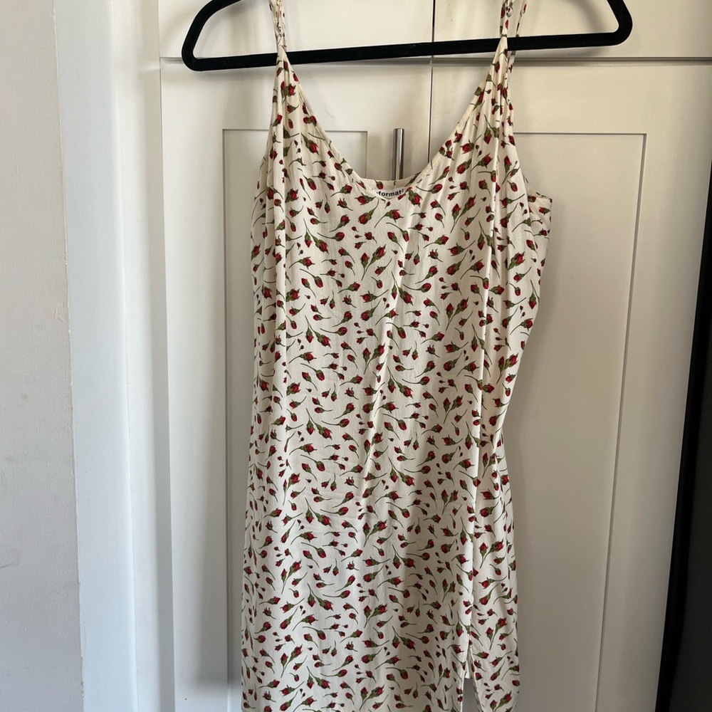 Reformation Cream and Red Floral Dress